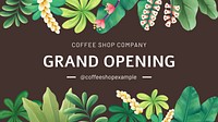Grand opening blog banner template,  hand-drawn nature