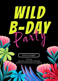 Birthday party invitation card template