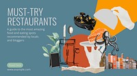Recommended restaurant blog banner template collage remix