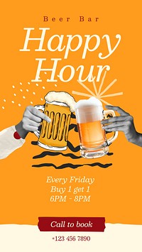 Beer promotion Pinterest pin template collage remix design