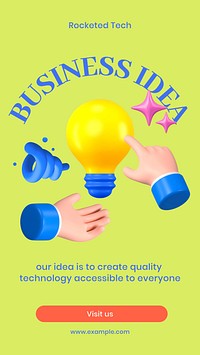 3D business Facebook story template creative design