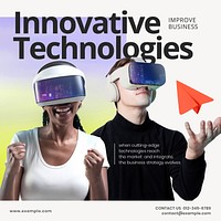 Futuristic technology Instagram post template  3D 