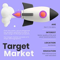 Marketing strategy Instagram post template 3D design