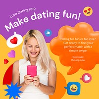 Dating application Instagram post template business design