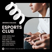 Esports club Instagram ad template, editable colorful design