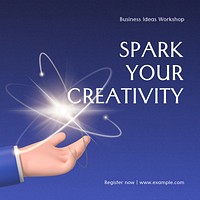 Spark creativity Instagram post template, 3D  design