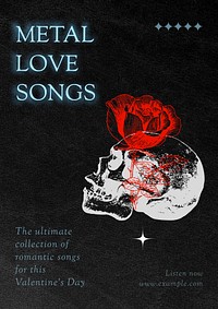 Metal love poster template