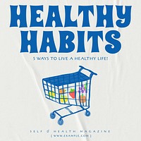 Healthy habits Instagram post template  