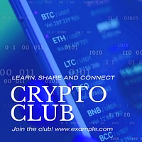 Crypto Club Instagram post template
