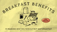 Breakfast doodle blog banner template  