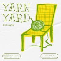 Yarn yard Instagram post template  