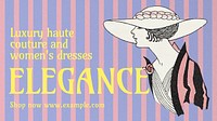 Women's fashion blog banner template Art Nouveau remixed by rawpixel