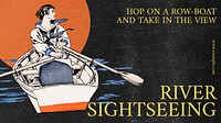 Art Nouveau blog banner template  river sightseeing  remixed by rawpixel