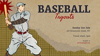 Vintage sport blog banner template  Art Nouveau design remixed by rawpixel