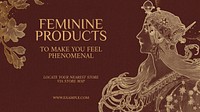 Art Nouveau blog banner template woman design, remixed by rawpixel