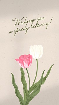 Tulips Facebook story template,  digital painting remix