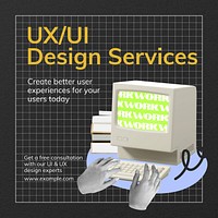 UX/UI Design Facebook post template  