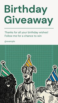Birthday giveaway  Instagram story template