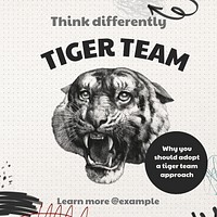 Tiger team Instagram post template