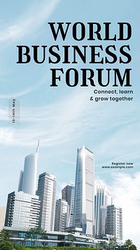 World business forum Instagram story template