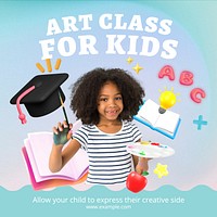 Kids art class Instagram post template