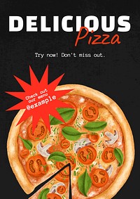 Pizza & restaurant poster template and design