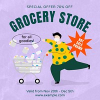 Grocery store discount Facebook post template