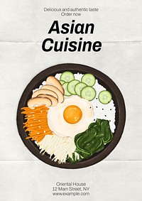 Asian cuisine poster template  