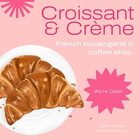 Croissant & bakery Instagram post template
