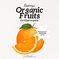 Organic fruits Instagram post template