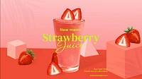 Strawberry juice blog banner template