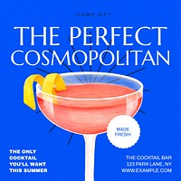 Cosmopolitan cocktail Instagram post template