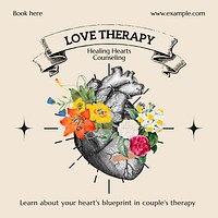 Love's therapy Instagram post template