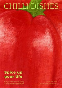 Chili dishes poster template & design