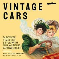 Vintage cars Instagram post template