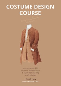 Costume design course poster template & design