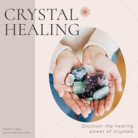 Crystal healing Instagram post template