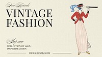 Vintage fashion blog banner template