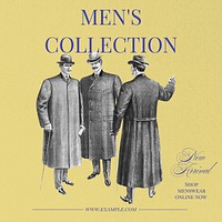 Men's collection Instagram post template social media design