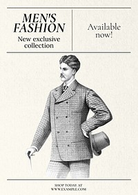 Mens fashion  poster template