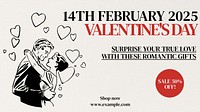 Valentine's day sale blog banner template