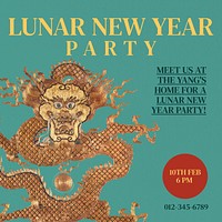 Lunar new year party Instagram post template