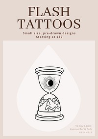 Flash tattoos poster template & design