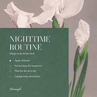 Nighttime routine Instagram post template