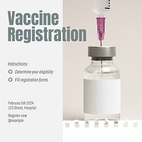 Vaccine registration Instagram post template