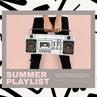 Summer playlist Instagram post template