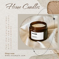 Home candles Facebook post template