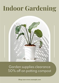 Indoor gardening poster template & design
