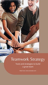Teamwork strategy social story template Instagram design