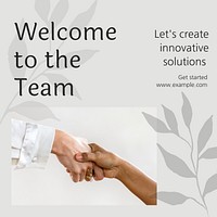 Team welcome Instagram post template